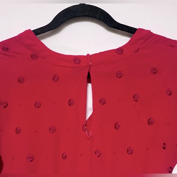 ANTHROPOLOGIE ETT:TWA Women’s M GREENBRIER EMBROIDERED Hot Pink Red ROMPER - Picture 9 of 11